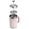STANLEY Classic Stay-Hot French Press Coffee Maker 48 oz | 5 Minute Brew, 4 Hours Hot | Mesh Filter for Coffee Grounds | Insulated Stainless Steel French Press | BPA-Free | Rose Quartz(Rose Quartz)