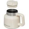 STANLEY Tough-To-Tip Admiral’s Mug 20 oz | Twist-on Flip Open Lid | Wide Body with Non-Skid Rubber Base | Insulated Stainless Steel Coffee Cup | BPA-Free(Cream Gloss)