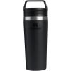 STANLEY Cafe To Go Travel Mug 16 oz | Leakproof Two-Part Drink Through Lid | Tumbler Cup for Coffee, Tea and Drinks | Insulated Stainless Steel Coffee Mug | BPA-Free | Cream Gloss(Black 2.0)