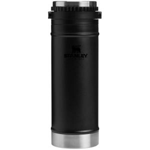 STANLEY Travel Mug with Integrated French Press 16 oz | 5 Minute Brew, 4 Hours Hot, Leakproof Lid | Mesh Filter for Coffee Grounds | Insulated Stainless Steel Coffee Maker | BPA-Free | Black 2.0(Black 2.0)