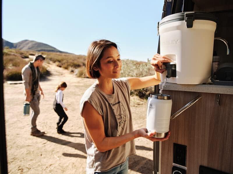 imageSTANLEY Adventure Fast Flow Water Jug 2 Gallon Leakproof Ice Water Dispenser Insulated Beverage Cooler Easy Pour Spigot and Latched Foam Lid BPAFreePolar