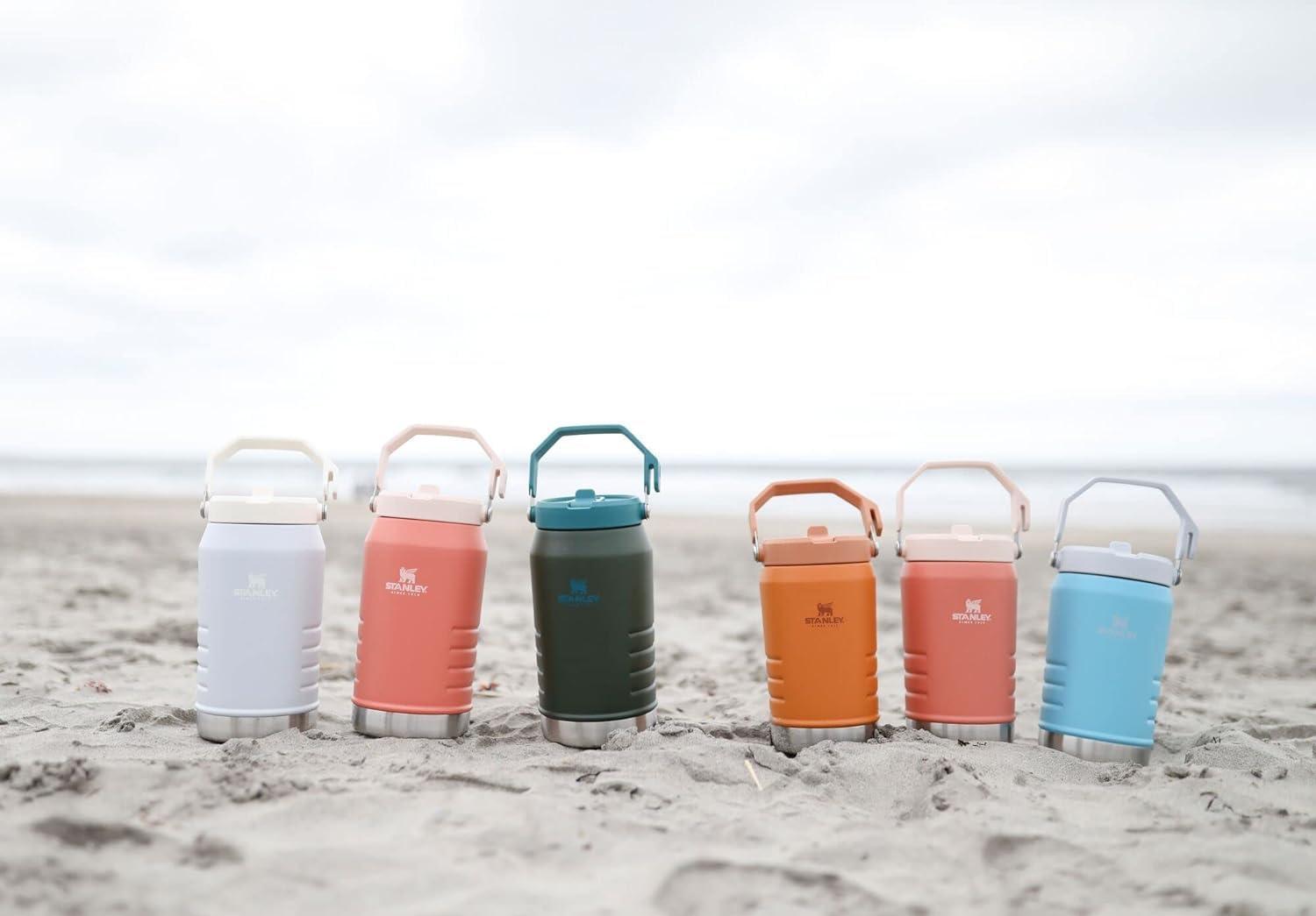 imageSTANLEY IceFlow 20 Flip Straw Jug with Handle 40 oz Twist On Lid and Flip Up Straw Leakproof for Travel and Sports Insulated Stainless Steel BPAFree Black 20Pool