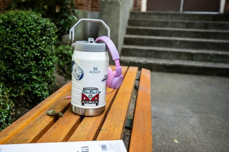 imageSTANLEY IceFlow 20 Flip Straw Jug with Handle 40 oz Twist On Lid and Flip Up Straw Leakproof for Travel and Sports Insulated Stainless Steel BPAFree Black 20Polar