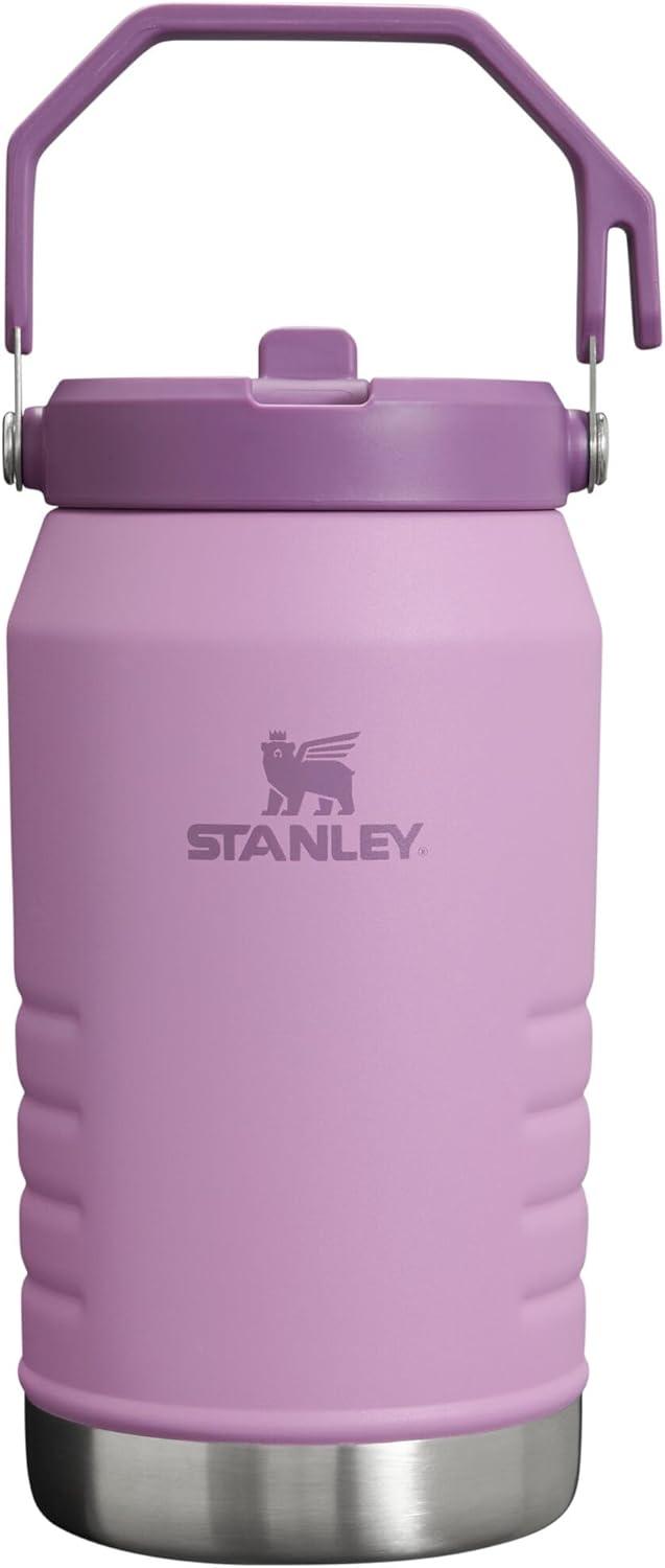 imageSTANLEY IceFlow 20 Flip Straw Jug with Handle 40 oz Twist On Lid and Flip Up Straw Leakproof for Travel and Sports Insulated Stainless Steel BPAFree Black 20Lilac