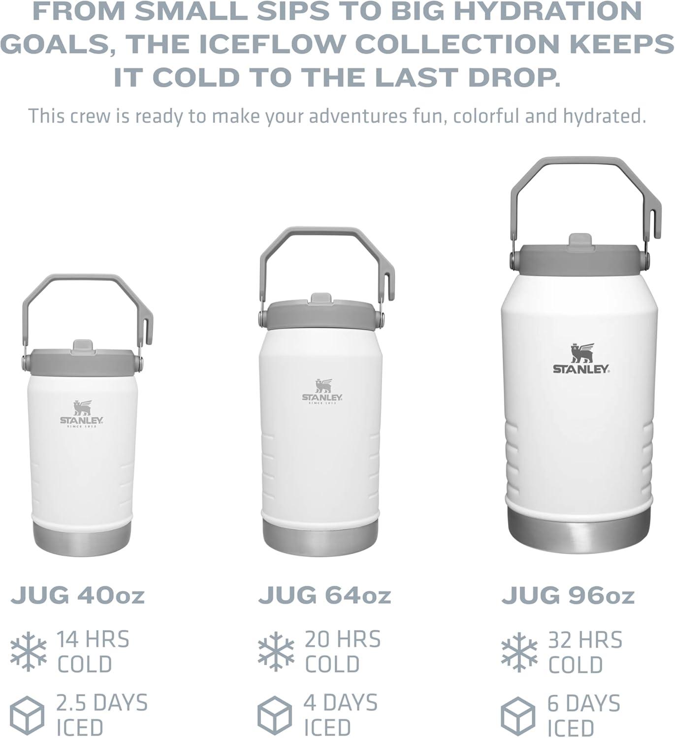 imageSTANLEY IceFlow 20 Flip Straw Jug with Handle 40 oz Twist On Lid and Flip Up Straw Leakproof for Travel and Sports Insulated Stainless Steel BPAFree Black 20Rose Quartz