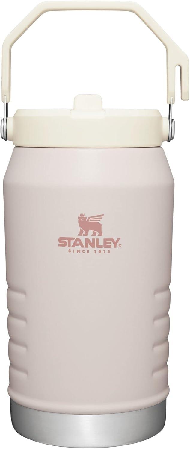 imageSTANLEY IceFlow 20 Flip Straw Jug with Handle 40 oz Twist On Lid and Flip Up Straw Leakproof for Travel and Sports Insulated Stainless Steel BPAFree Black 20Rose Quartz
