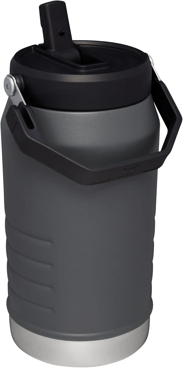 imageSTANLEY IceFlow 20 Flip Straw Jug with Handle 40 oz Twist On Lid and Flip Up Straw Leakproof for Travel and Sports Insulated Stainless Steel BPAFree Black 20Charcoal