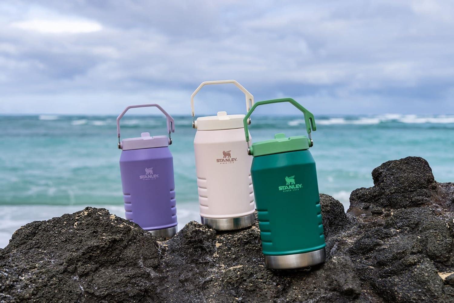 imageSTANLEY IceFlow 20 Flip Straw Jug with Handle 40 oz Twist On Lid and Flip Up Straw Leakproof for Travel and Sports Insulated Stainless Steel BPAFree Black 20Charcoal