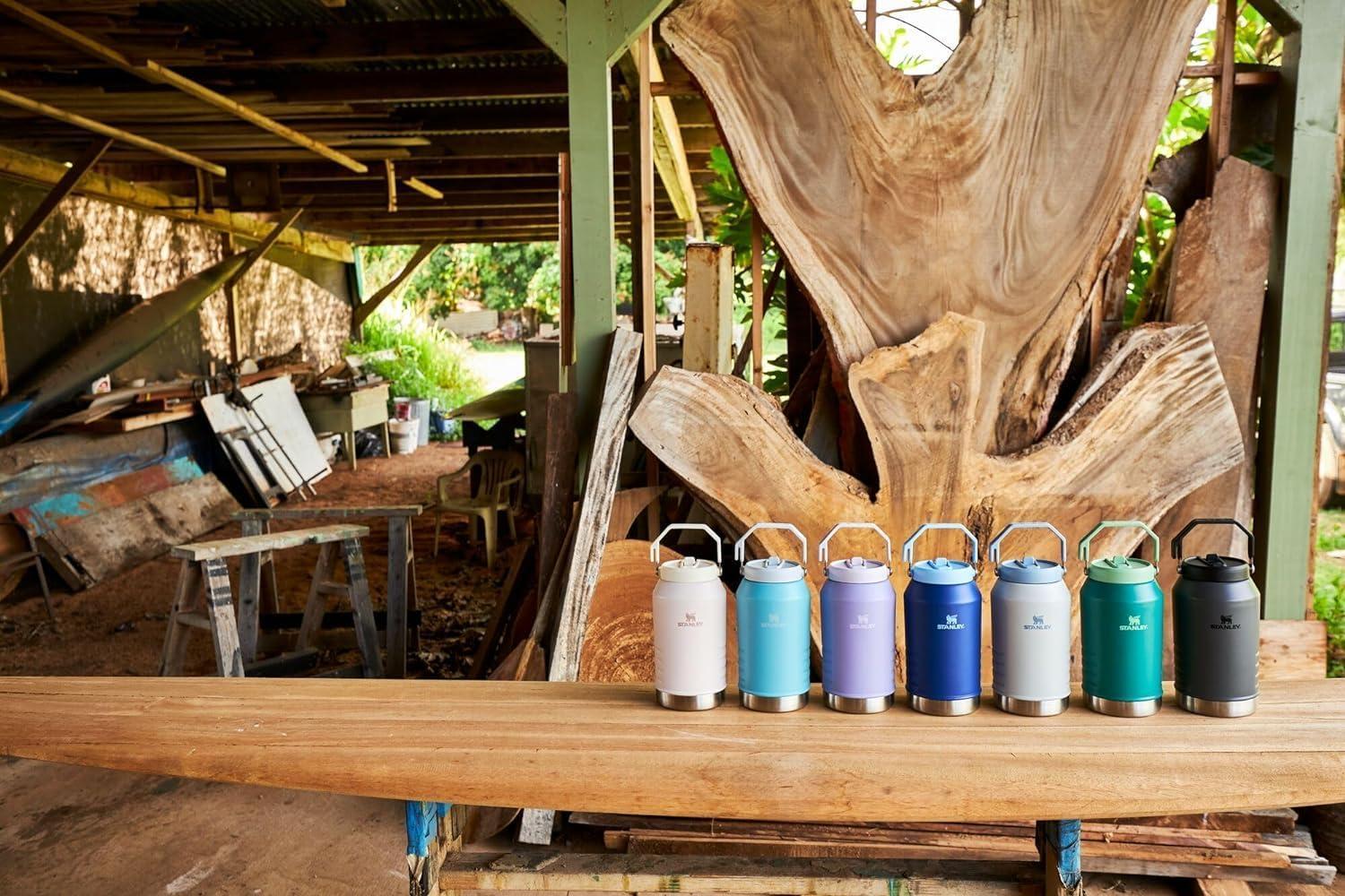 imageSTANLEY IceFlow 20 Flip Straw Jug with Handle 40 oz Twist On Lid and Flip Up Straw Leakproof for Travel and Sports Insulated Stainless Steel BPAFree Black 20Rose Quartz