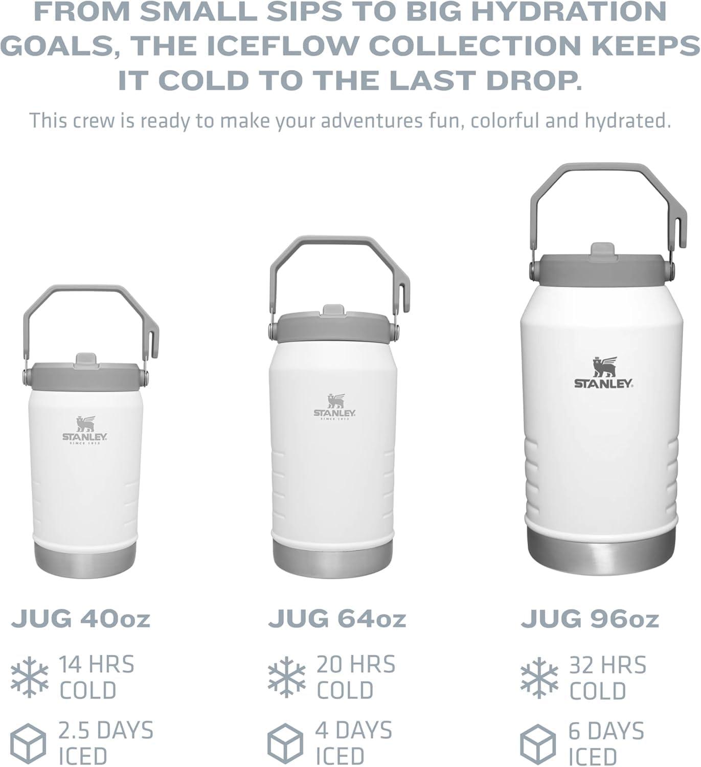 imageSTANLEY IceFlow 20 Flip Straw Jug with Handle 64 oz Twist On Lid and Flip Up Straw Leakproof for Travel and Sports Insulated Stainless Steel BPAFree Azure