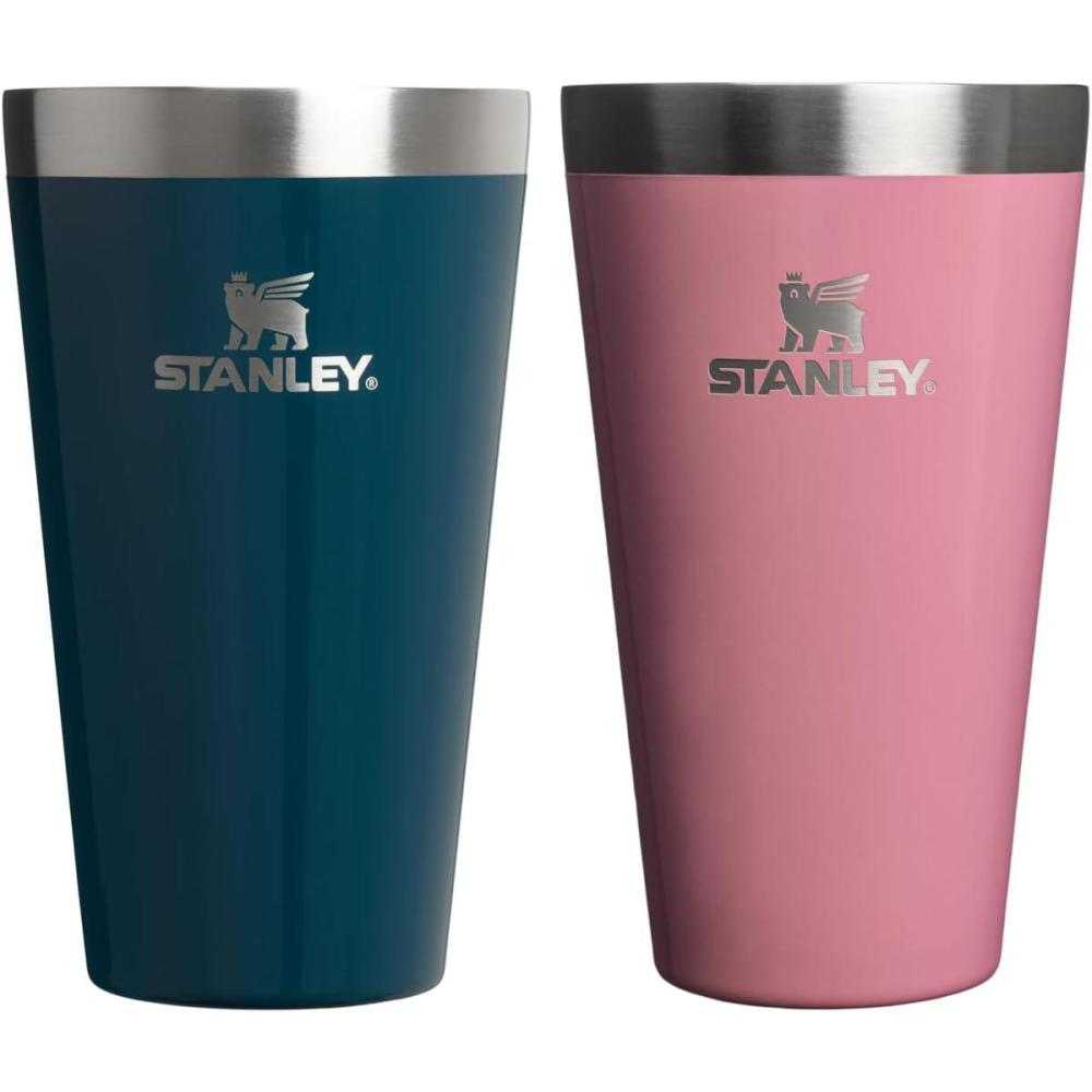 imageSTANLEY Adventure Stacking Beer Pint Glass  Stackable Drinking Cup for Cold Beverages  Dishwasher Safe  Insulated Stainless Steel Tumbler  BPAFreePonderosa GlossPort Shimmer