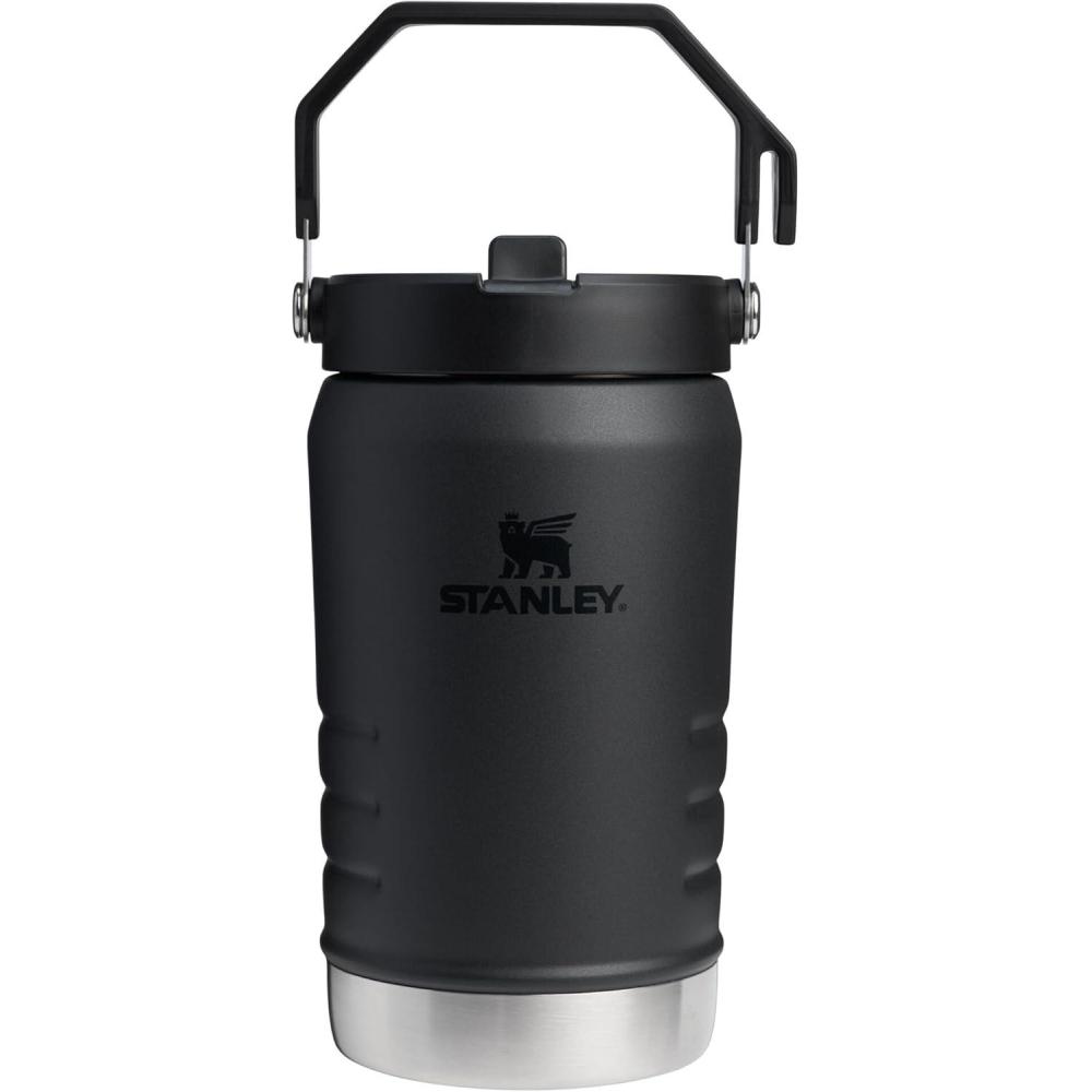 imageSTANLEY IceFlow 20 Flip Straw Jug with Handle 40 oz  Twist On Lid and Flip Up Straw  Leakproof for Travel and Sports  Insulated Stainless Steel  BPAFree  Black 20Black 20
