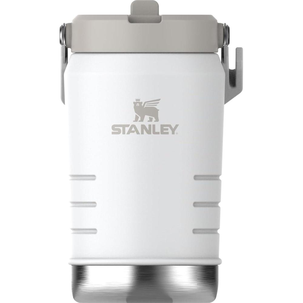 imageSTANLEY IceFlow 20 Flip Straw Jug with Handle 40 oz Twist On Lid and Flip Up Straw Leakproof for Travel and Sports Insulated Stainless Steel BPAFree Black 20Frost