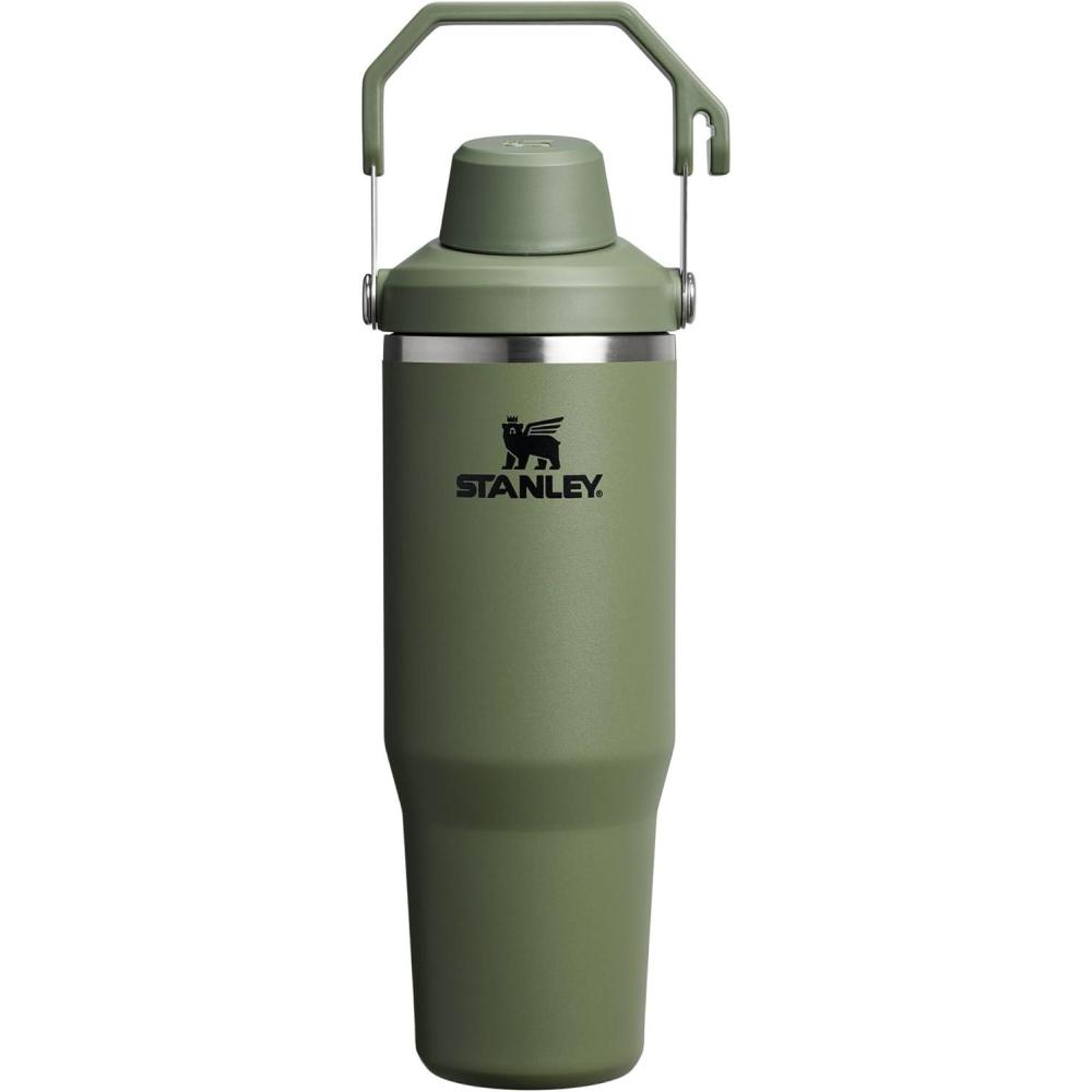 imageStanley IceFlow 20 Fast Flow Tumbler with Handle 40 oz  Twist On Angled Spout Lid  Leakproof Water Bottle  Insulated Stainless Steel  BPAFree  Black 20Dried Pine