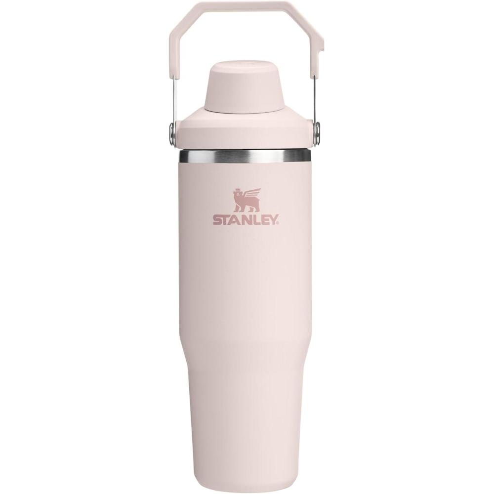 imageStanley IceFlow 20 Fast Flow Tumbler with Handle 40 oz  Twist On Angled Spout Lid  Leakproof Water Bottle  Insulated Stainless Steel  BPAFree  Black 20Rose Quartz