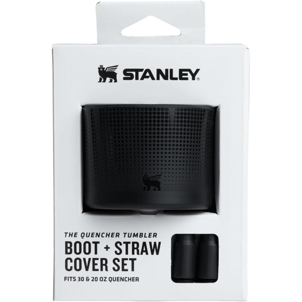 imageStanley Quencher Boot and Straw Cover Cap  AntiSlip Silicone Protector for Tumbler with Handle  Accessory Set for Stainless Steel Drinking Cup  BPAFreeBlack