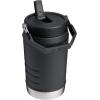 STANLEY IceFlow 2.0 Flip Straw Jug with Handle 40 oz | Twist On Lid and Flip Up Straw | Leakproof for Travel and Sports | Insulated Stainless Steel | BPA-Free | Black 2.0(Black 2.0)