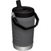 STANLEY IceFlow 2.0 Flip Straw Jug with Handle 40 oz | Twist On Lid and Flip Up Straw | Leakproof for Travel and Sports | Insulated Stainless Steel | BPA-Free | Black 2.0(Charcoal)