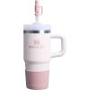 Stanley Quencher Boot and Straw Cover Cap | Anti-Slip Silicone Protector for Tumbler with Handle | Accessory Set for Stainless Steel Drinking Cup | BPA-Free(Pink Dusk)