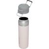 Stanley Quick Flip GO Water Bottle 24 oz | Push Button Lid | Leakproof and Packable for Travel and Sports | Insulated Stainless Steel | BPA-Free | Rose Quartz