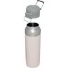 Stanley Quick Flip GO Water Bottle 36 oz | Push Button Lid | Leakproof and Packable for Travel and Sports | Insulated Stainless Steel | BPA-Free | Rose Quartz