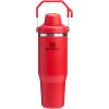 Stanley IceFlow 2.0 Fast Flow Tumbler with Handle 40 oz | Twist On Angled Spout Lid | Leakproof Water Bottle | Insulated Stainless Steel | BPA-Free | Black 2.0(Chili Red)