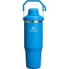 Stanley IceFlow 2.0 Fast Flow Tumbler with Handle 40 oz | Twist On Angled Spout Lid | Leakproof Water Bottle | Insulated Stainless Steel | BPA-Free | Black 2.0(Azure)