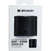 Stanley Quencher Boot and Straw Cover Cap | Anti-Slip Silicone Protector for Tumbler with Handle | Accessory Set for Stainless Steel Drinking Cup | BPA-Free(Black 2.0)