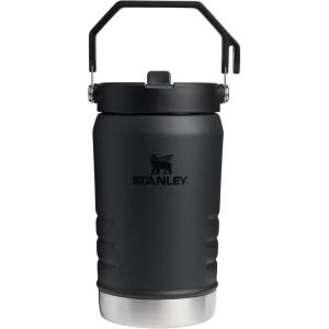 STANLEY IceFlow 2.0 Flip Straw Jug with Handle 40 oz | Twist On Lid and Flip Up Straw | Leakproof for Travel and Sports | Insulated Stainless Steel | BPA-Free | Black 2.0(Black 2.0)