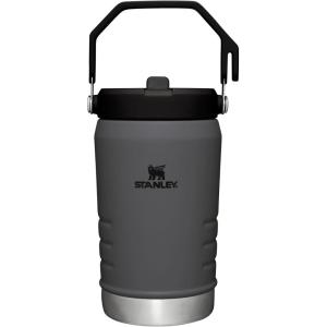 STANLEY IceFlow 2.0 Flip Straw Jug with Handle 40 oz | Twist On Lid and Flip Up Straw | Leakproof for Travel and Sports | Insulated Stainless Steel | BPA-Free | Black 2.0(Charcoal)