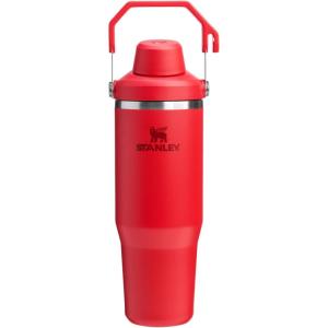 Stanley IceFlow 2.0 Fast Flow Tumbler with Handle 40 oz | Twist On Angled Spout Lid | Leakproof Water Bottle | Insulated Stainless Steel | BPA-Free | Black 2.0(Chili Red)