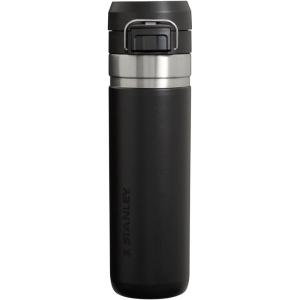 Stanley Quick Flip GO Water Bottle 24 oz | Push Button Lid | Leakproof and Packable for Travel and Sports | Insulated Stainless Steel | BPA-Free | Black 2.0(Black 2.0)