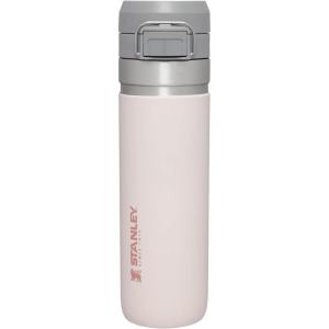 Stanley Quick Flip GO Water Bottle 24 oz | Push Button Lid | Leakproof and Packable for Travel and Sports | Insulated Stainless Steel | BPA-Free | Rose Quartz