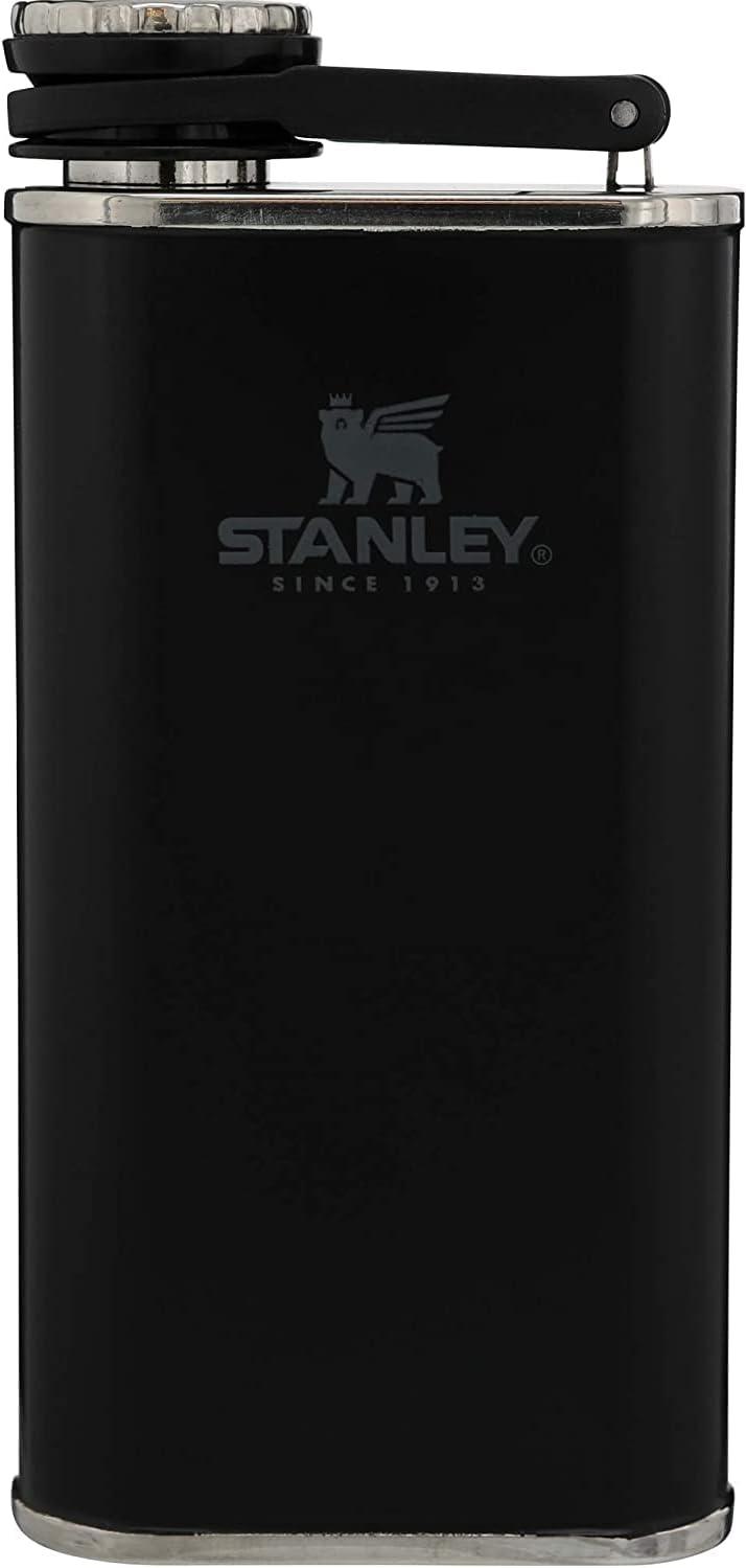 imageStanley Adventure PreParty Flask and Nesting Shot Glass Set 8 oz Leakproof Hip Flask 4 Shot Glasses in Travel Carrying Case Insulated Stainless Steel Liquor Flask BPAFree Matte BlackMatte Black