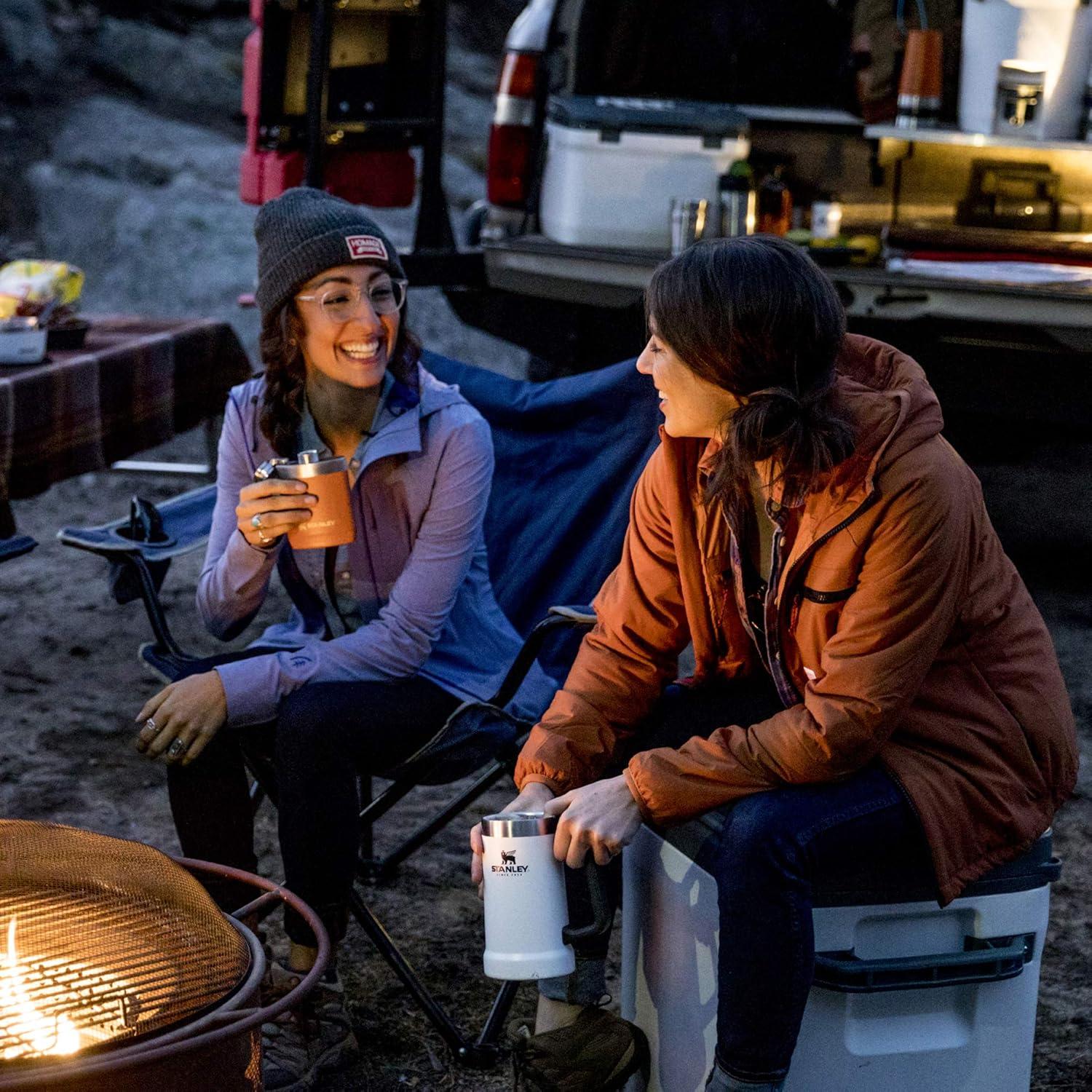 imageStanley StayChill Beer Stein 24 oz Heavy Duty Big Grip Handle Beer Tumbler Drink Cup Holds 2 Cans Insulated Stainless Steel Party Mug BPAFreeHammertone Green