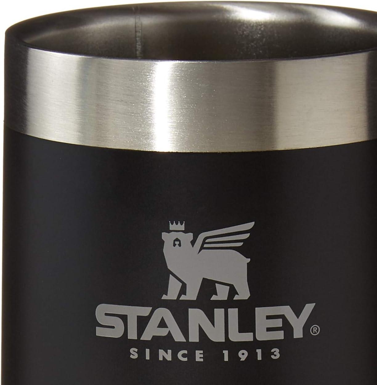 imageStanley StayChill Beer Stein 24 oz Heavy Duty Big Grip Handle Beer Tumbler Drink Cup Holds 2 Cans Insulated Stainless Steel Party Mug BPAFreeMatte Black