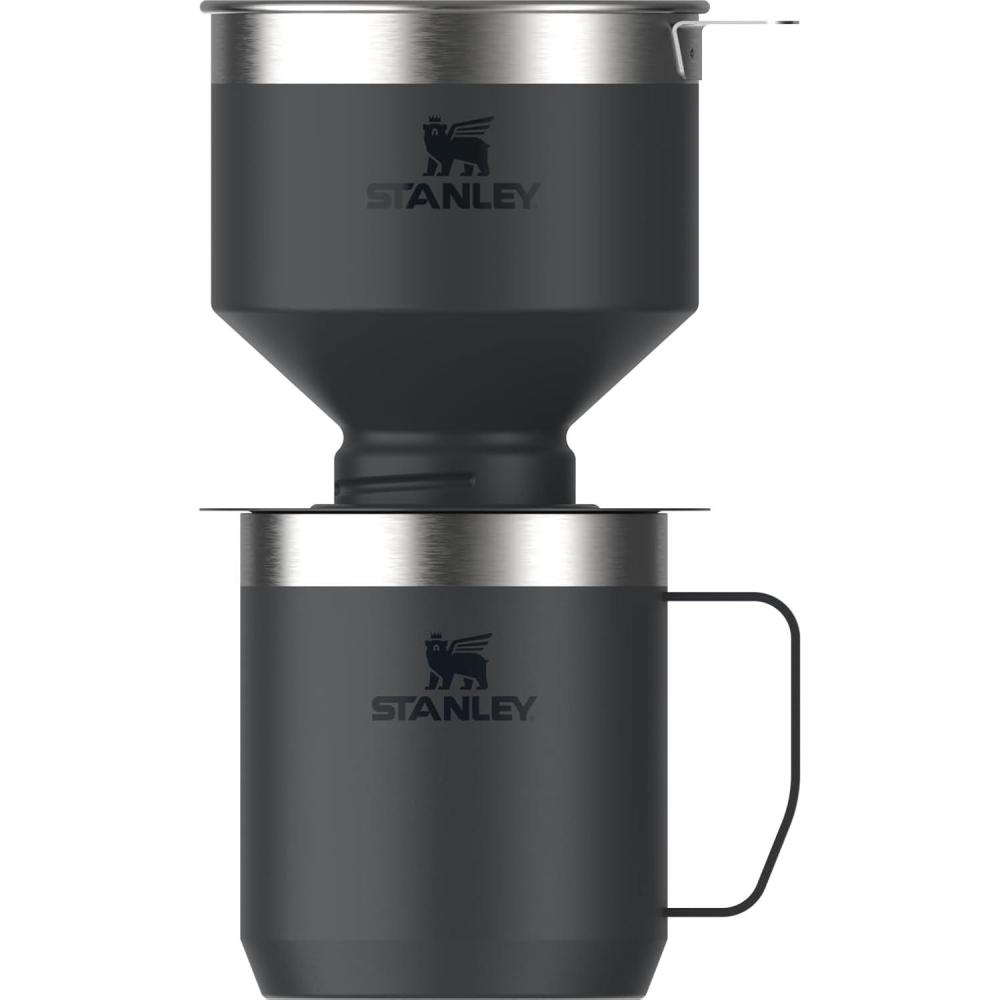 imageSTANLEY Perfect Brew Pour Over Set  12 oz Camp Mug with Lid Included  Drip Coffee Maker with Reusable Filter  Insulated Stainless Steel  BPAFree  Cream GlossBlack 20
