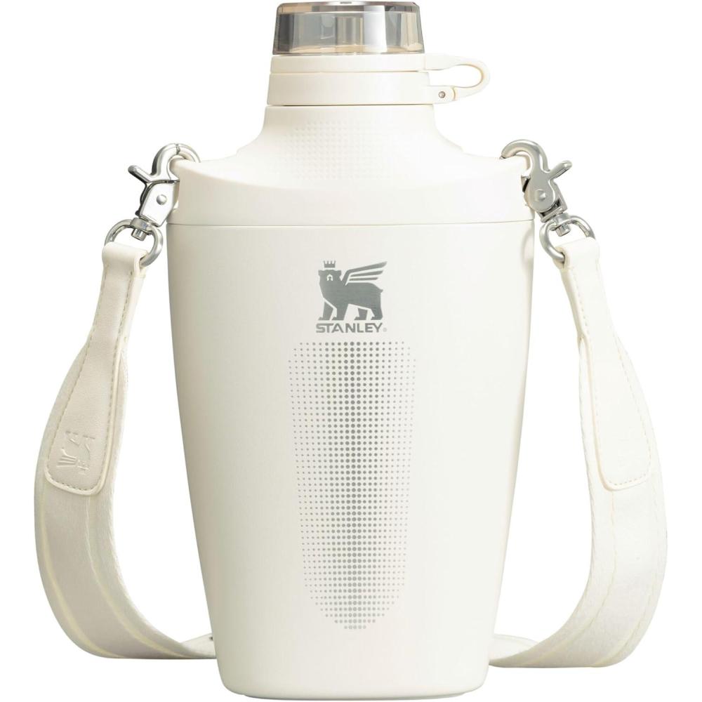 imageStanley Cross Bottle 23 oz  Travel Water Bottle with Jacquard Strap  Leakproof Tritan Lid with Removable Straw  Insulated Stainless Steel  BPAFree  Toast VRTCream