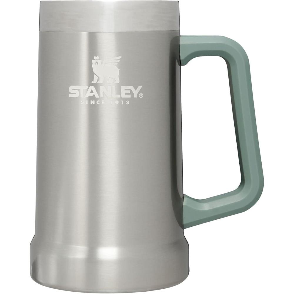 imageStanley StayChill Beer Stein 24 oz  Heavy Duty Big Grip Handle  Beer Tumbler Drink Cup Holds 2 Cans  Insulated Stainless Steel Party Mug  BPAFreeStainless Steel Shale