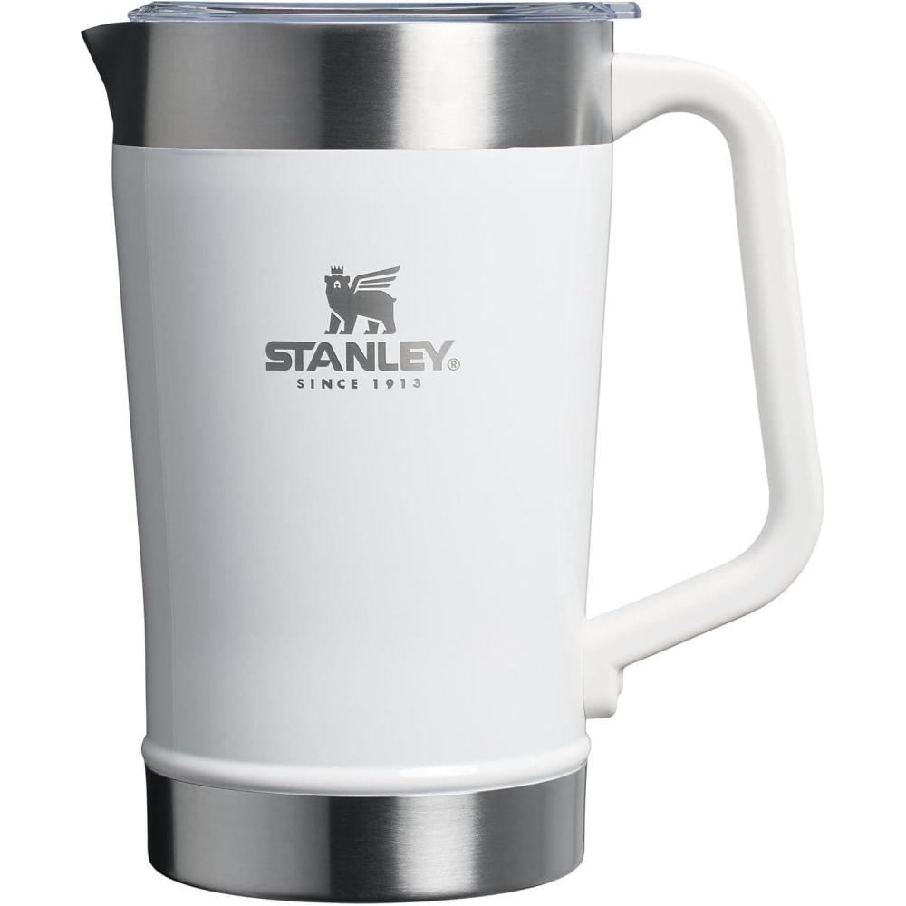 imageStanley StayChill Pitcher 64 oz Cold Water Beer and Drink Pitcher with Lid Large Capacity Durable Beverage Container with Handle Insulated Stainless Steel BPAFreeFrost Gloss