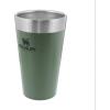 STANLEY Adventure Stacking Beer Pint Glass 16oz | Stackable Drinking Cup for Cold Beverages | Dishwasher Safe | Insulated Stainless Steel Tumbler | BPA-Free | Hammertone Green