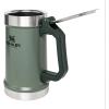 STANLEY Classic Bottle Opener Beer Stein 24 oz | Flip Up Lid and Heavy Duty Handle with Built In Bottle Opener | Insulated Stainless Steel Beer Mug | BPA-Free | Hammertone Green(Hammertone Green)