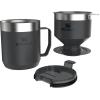 STANLEY Perfect Brew Pour Over Set | 12 oz Camp Mug with Lid Included | Drip Coffee Maker with Reusable Filter | Insulated Stainless Steel | BPA-Free | Cream Gloss(Black 2.0)