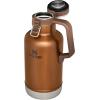 Stanley Classic Easy-Pour Growler 64 oz | Keeps Beer Cold or Coffee Hot | Leakproof Steel Lined Lid and Easy to Carry Handle | Insulated Stainless Steel | BPA-Free | Black 2.0(Maple)