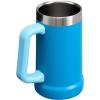 Stanley Stay-Chill Beer Stein 24 oz | Heavy Duty Big Grip Handle | Beer Tumbler Drink Cup, Holds 2 Cans | Insulated Stainless Steel Party Mug | BPA-Free(Azure)