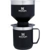 STANLEY Perfect Brew Pour Over Set | 12 oz Camp Mug with Lid Included | Drip Coffee Maker with Reusable Filter | Insulated Stainless Steel | BPA-Free | Cream Gloss(Matte Black)