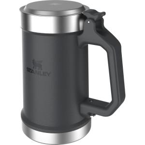 STANLEY Classic Bottle Opener Beer Stein 24 oz | Flip Up Lid and Heavy Duty Handle with Built In Bottle Opener | Insulated Stainless Steel Beer Mug | BPA-Free | Black 2.0