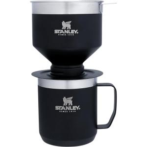 STANLEY Perfect Brew Pour Over Set | 12 oz Camp Mug with Lid Included | Drip Coffee Maker with Reusable Filter | Insulated Stainless Steel | BPA-Free | Cream Gloss(Matte Black)