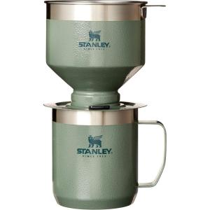 STANLEY Perfect Brew Pour Over Set | 12 oz Camp Mug with Lid Included | Drip Coffee Maker with Reusable Filter | Insulated Stainless Steel | BPA-Free | Cream Gloss(Hammertone Green)