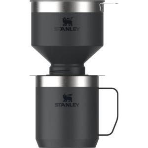 STANLEY Perfect Brew Pour Over Set | 12 oz Camp Mug with Lid Included | Drip Coffee Maker with Reusable Filter | Insulated Stainless Steel | BPA-Free | Cream Gloss(Black 2.0)